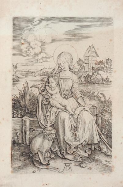 Durer « Vierge à l'enfant » gravure sur papier....