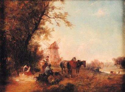 A. L'HERMITTE
Paysage au moulin Huile sur...