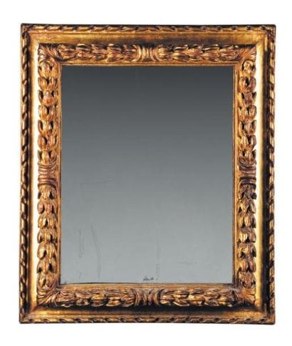 Miroir en bois doré. italie, fi n XVIIe siècle....
