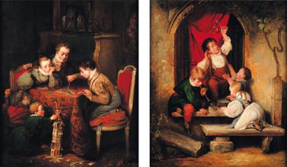 CLAUDIUS JACQUAND (1804-1868)
« Jeux d'enfants...