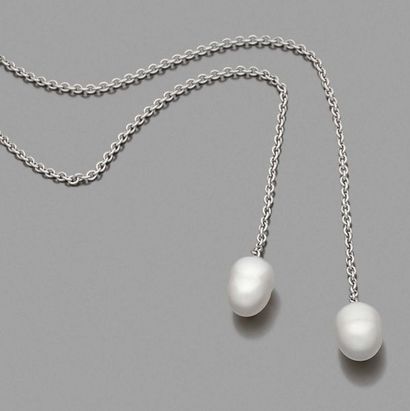 COLLIER BAYADÈRE en or gris 18K (750), les...