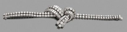 BRACELET SOUPLE en platine et en or gris...