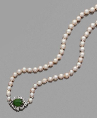 COLLIER de perles de culture en chute, fermoir...