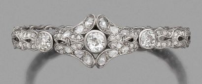 BRACELET Platine et or gris 18K (750) articulé...