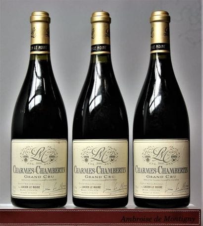 3 BOUTEILLES CHARMES CHAMBERTIN Grand cru...