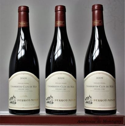 3 BOUTEILLES CHAMBERTIN Grand cru CLOS DE...