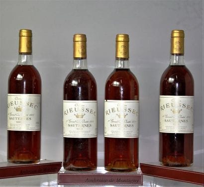 4 BOUTEILLES CHÂTEAU RIEUSSEC - 1er CC Sauternes...