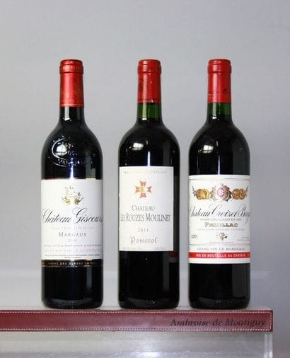 LOT DE 3 BOUTEILLES VINS ROUGES DE BORDEAUX:...