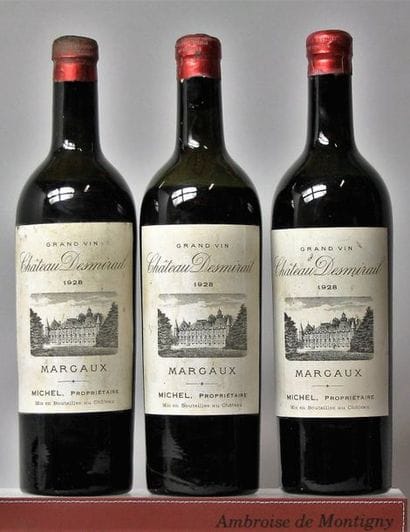 3 BOUTEILLES CHÂTEAU DESMIRAIL - 3é GCC Margaux...