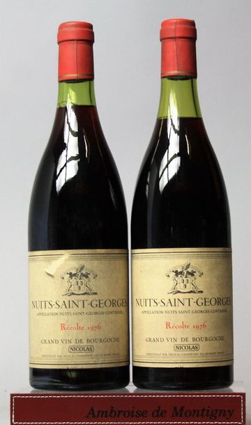 2 BOUTEILLES NUITS St. GEORGES - Ets. NICOLAS...