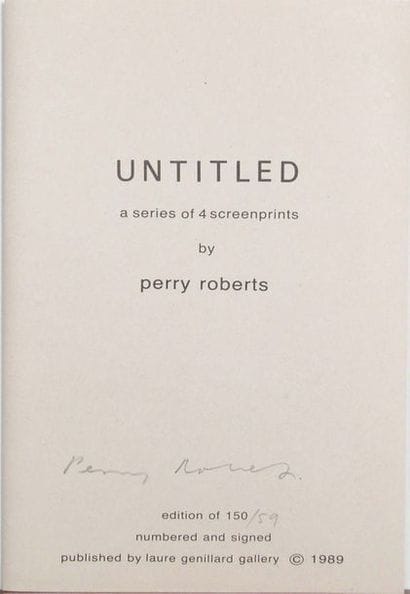PERRY ROBERS
Untitled, a series of 4 screeprints,...