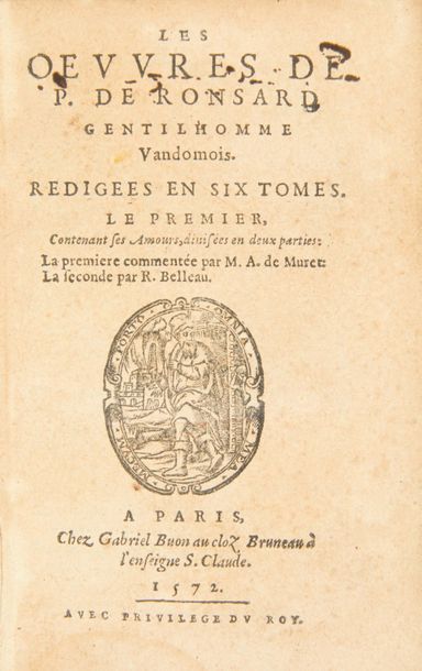 RONSARD (Pierre de)

OEuvres.
Paris: Gabriel...