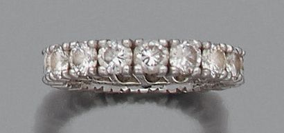 ALLIANCE AMÉRICAINE en or gris18K (750) sertie...