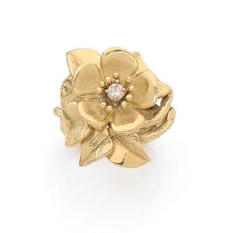 BAGUE en fils d'or jaune 18K 750), lisse...