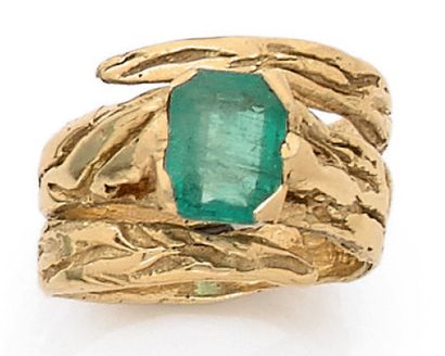 BAGUE SPIRALE en or jaune sauvage 18K (750)...