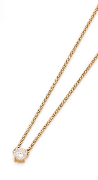 COLLIER en or jaune 18K (750) à mailles palmier...