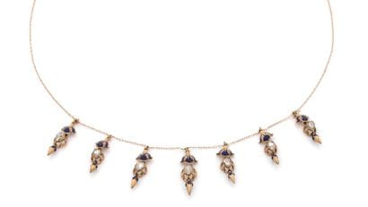COLLIER ras du cou en or jaune 18K (750)...
