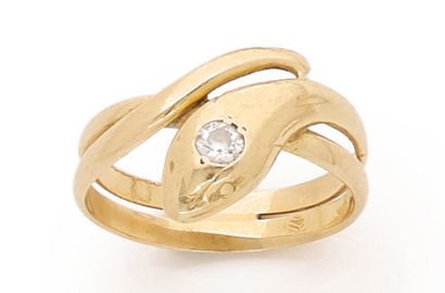 BAGUE en or jaune 18 K(750) formant un serpent...