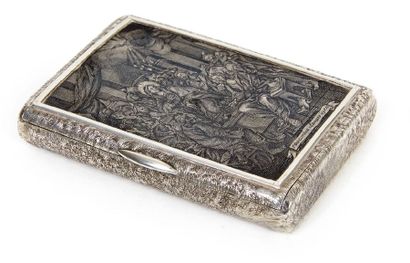RARE TABATIÈRE rectangulaire en argent russe...