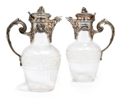 BOIN TABURET XIXE SIÈCLE Paires de carafes...