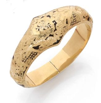 BRACELET ouvrant en or jaune 18K (750) à...