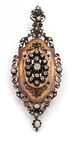 BROCHE-PENDENTIF en or jaune 18K (750) ajouré...