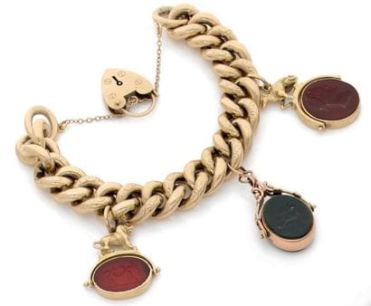 Bracelet en or jaune 14 K (585) maillons...