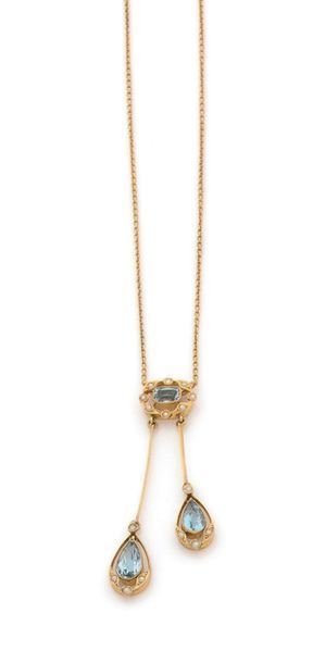 COLLIER négligé en or jaune 14K (585) le...