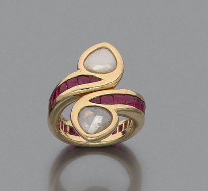 VERNEY
Bague «Toi et Moi» en or jaune 18K...