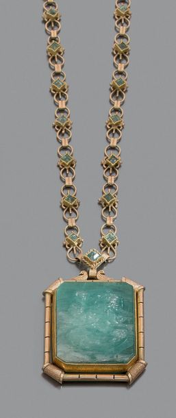 COLLIER en Or jaune 14K(585) orné d'une importante...