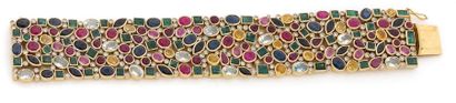 BRACELET souple en or jaune 18K (750) formé...