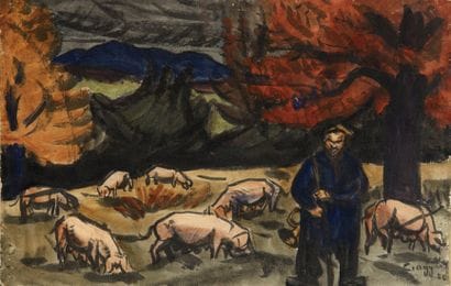 Jules Emile ZINGG (1882-1942)
Le porcher,...