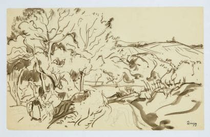 Jules Emile ZINGG (1882-1942)
Paysage
Encre,...