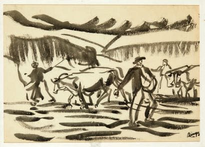 Jules Emile ZINGG (1882-1942)
Semeur et laboureurs
Encre...