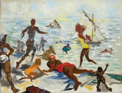 Renato Guttuso (1912-1987)
La plage d'Ostie,...