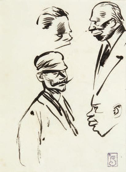 THÉOPHILE-ALEXANDRE STEINLEN
Études de personnages
Dessin...