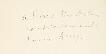 Louis ARAGON.
Une vague de rêves. Paris,...