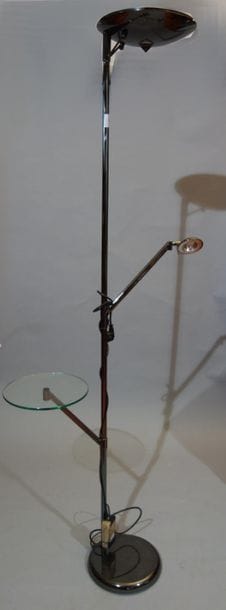GIRARD SUDRON, chromed metal floor lamp,...
