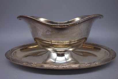Christofle, silver plated metal gravy boat...
