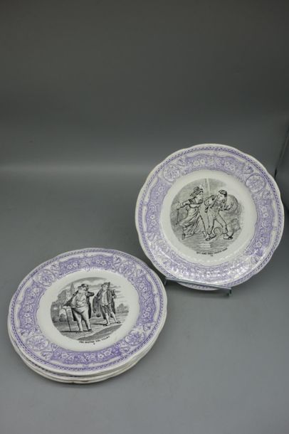 Digoin & Sarreguemines. Suite of five earthenware...