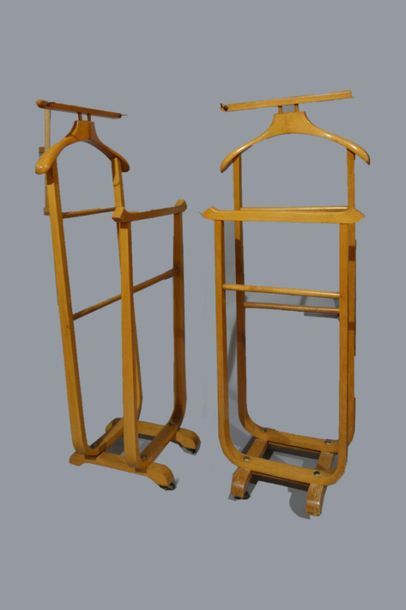 Pair of thermo curved wooden night jacks,...