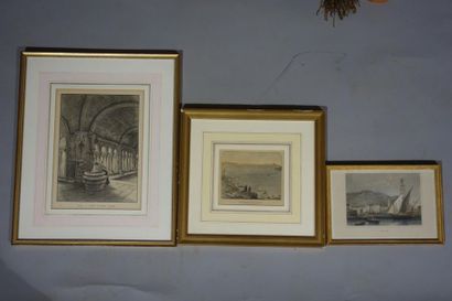 Rade of Marseille, Arles and Toulon, 3 framed...