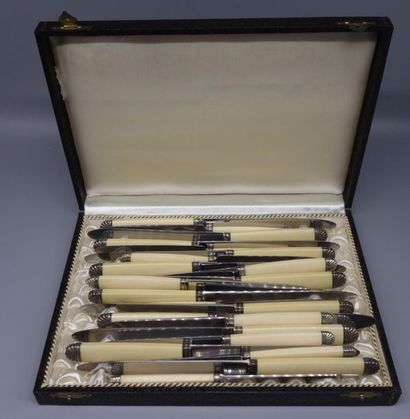 Christofle, set of 12 silver plated metal...