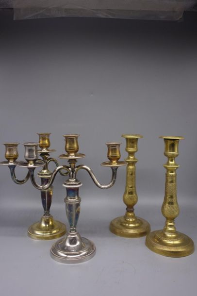 Set including a pair of gilt bronze torches...