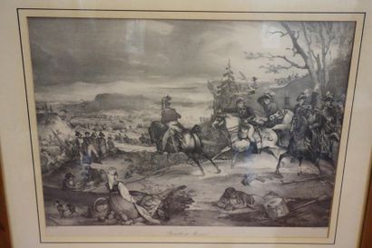 Battle of Mondovia and Napoleonic scene,...