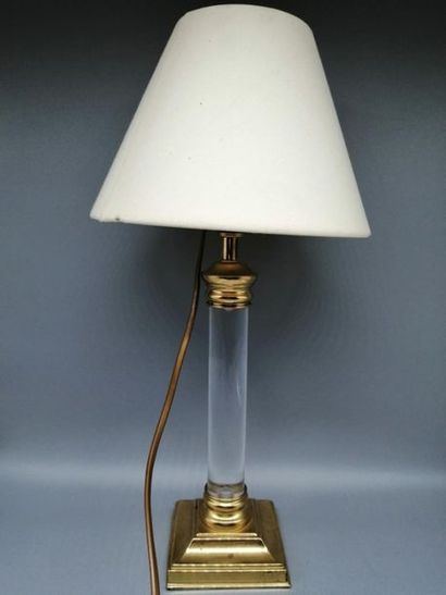 Two contemporary lamps, one in silver earthenware,...