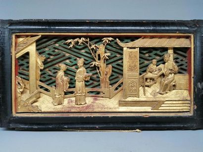 Decorative element in carved, gilded and...