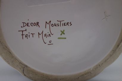 Moustiers, earthenware pot holder with polychrome...