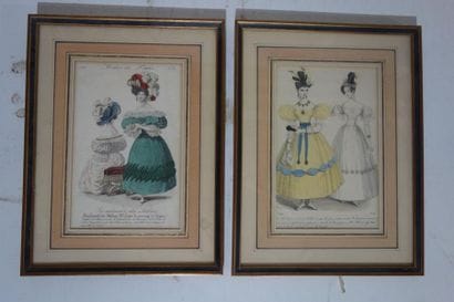 Four framed fashion prints. 