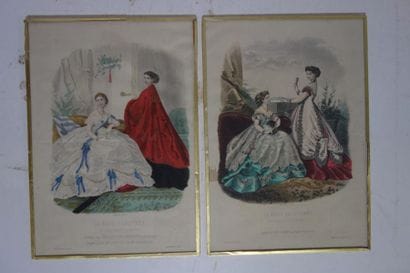 Four framed fashion prints. 